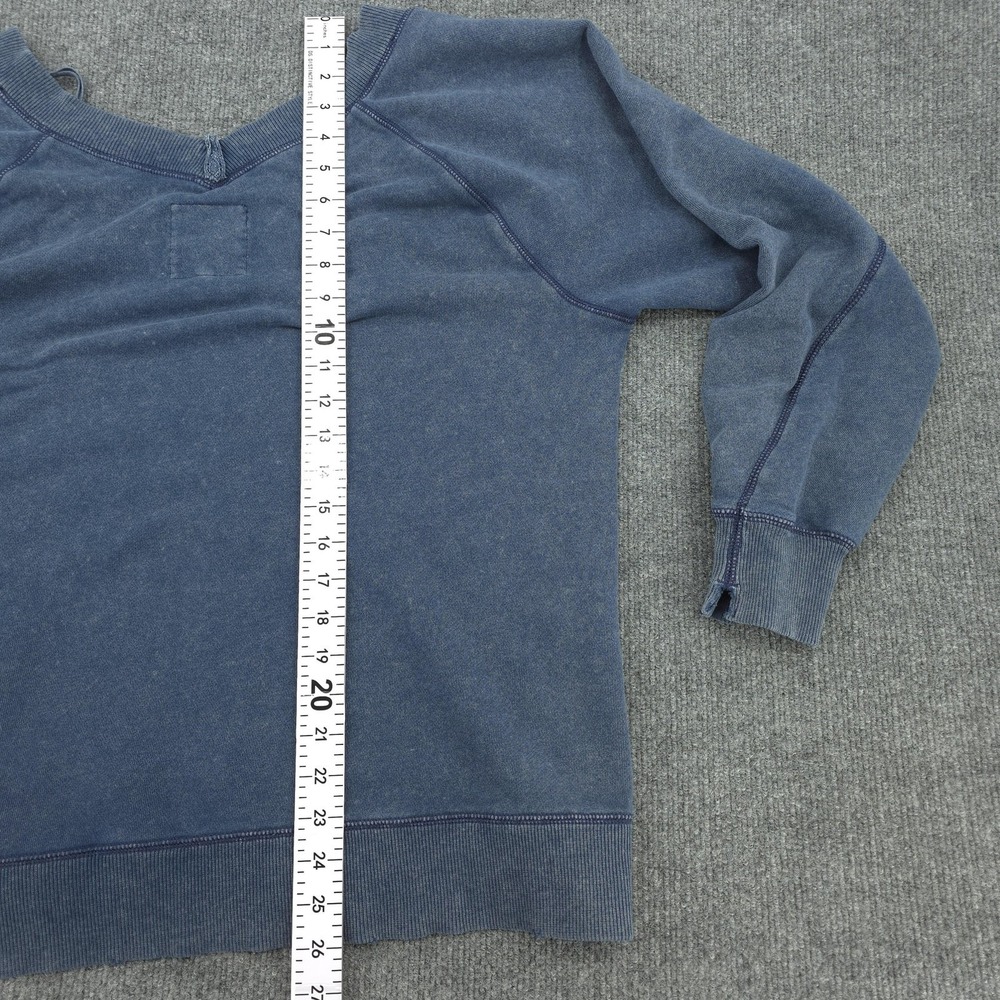Aerie Pullover Sweatshirt Womens M Blue V Neck Oversized Casual Cozy Lounge Top - Picture 14 of 16